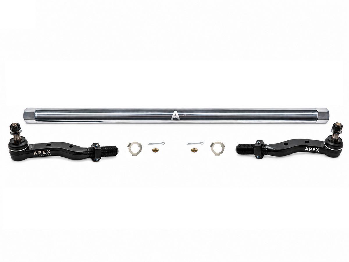 KIT126 - Jeep Wrangler JL & Gladiator JT - 2.5 Ton ProLock Tie Rod Assembly - Dana44 - Polished Aluminum