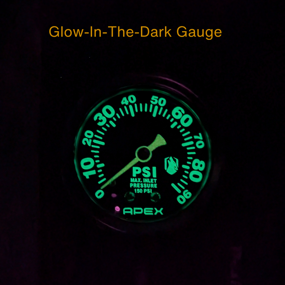 glow in the dark gauge 90 psi